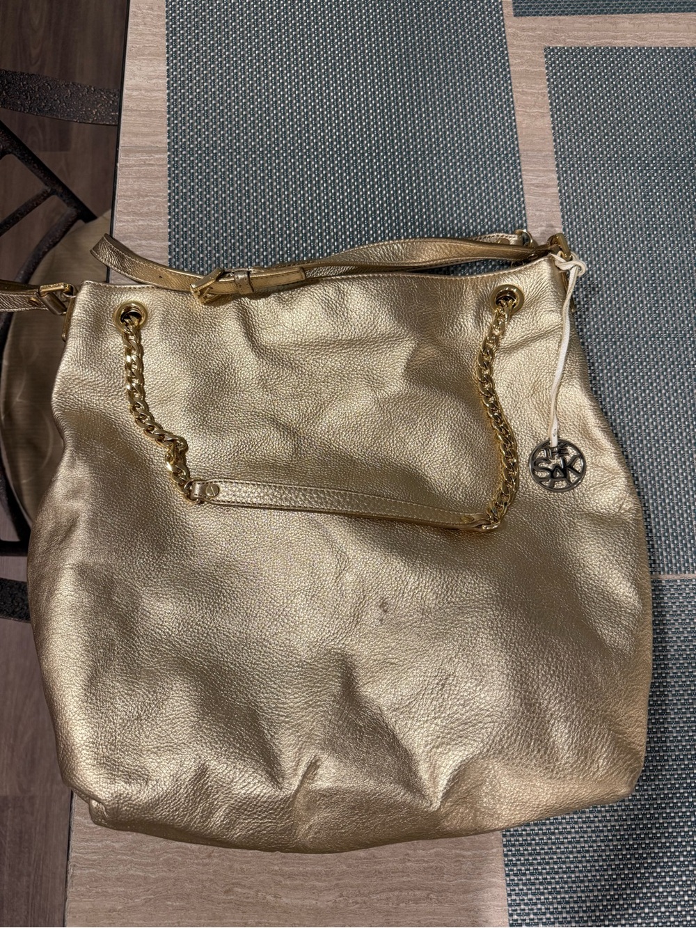 Michael Kors Gold Women's Tote Bag with Chain Detail